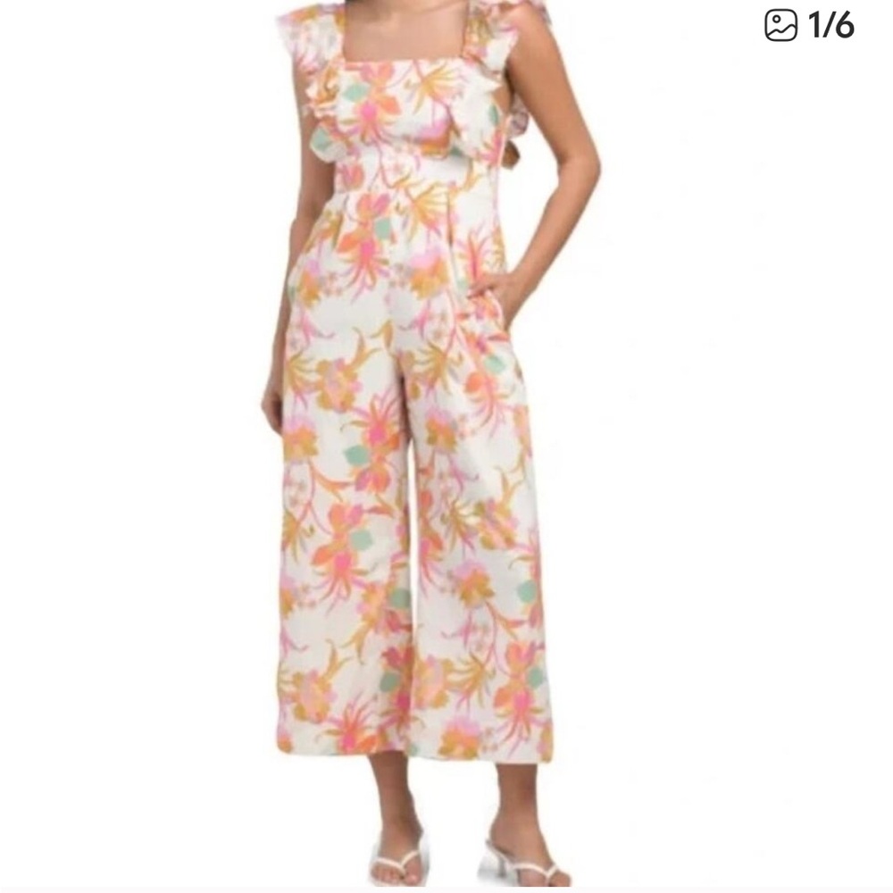 Floral Ruffle Jumpsuit - Multicolor